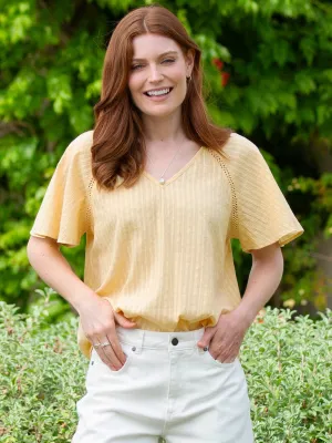 Laymore jacquard stripe blouse sand
