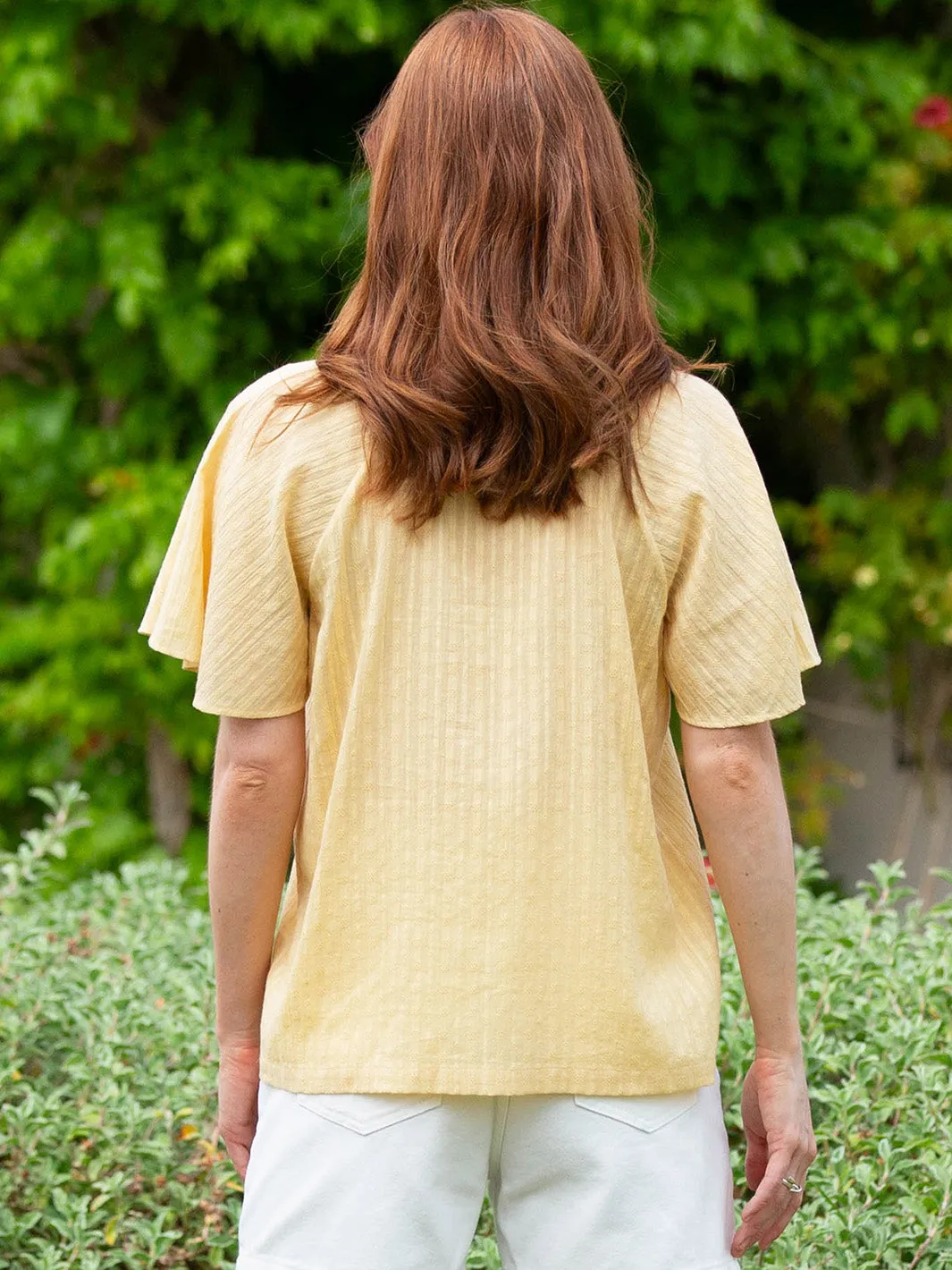 Laymore jacquard stripe blouse sand