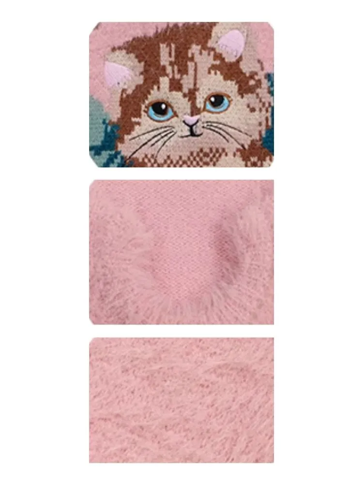Lazy wind pink gentle soft sweater【s0000006149】
