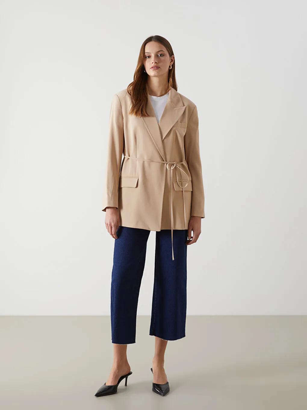 LCW Modest Beige Women Blazer Jacket