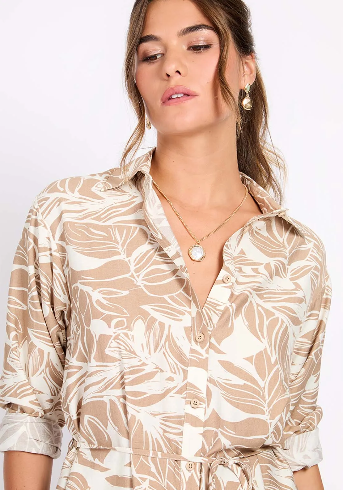 Leaf Print Shirt - Multicolour