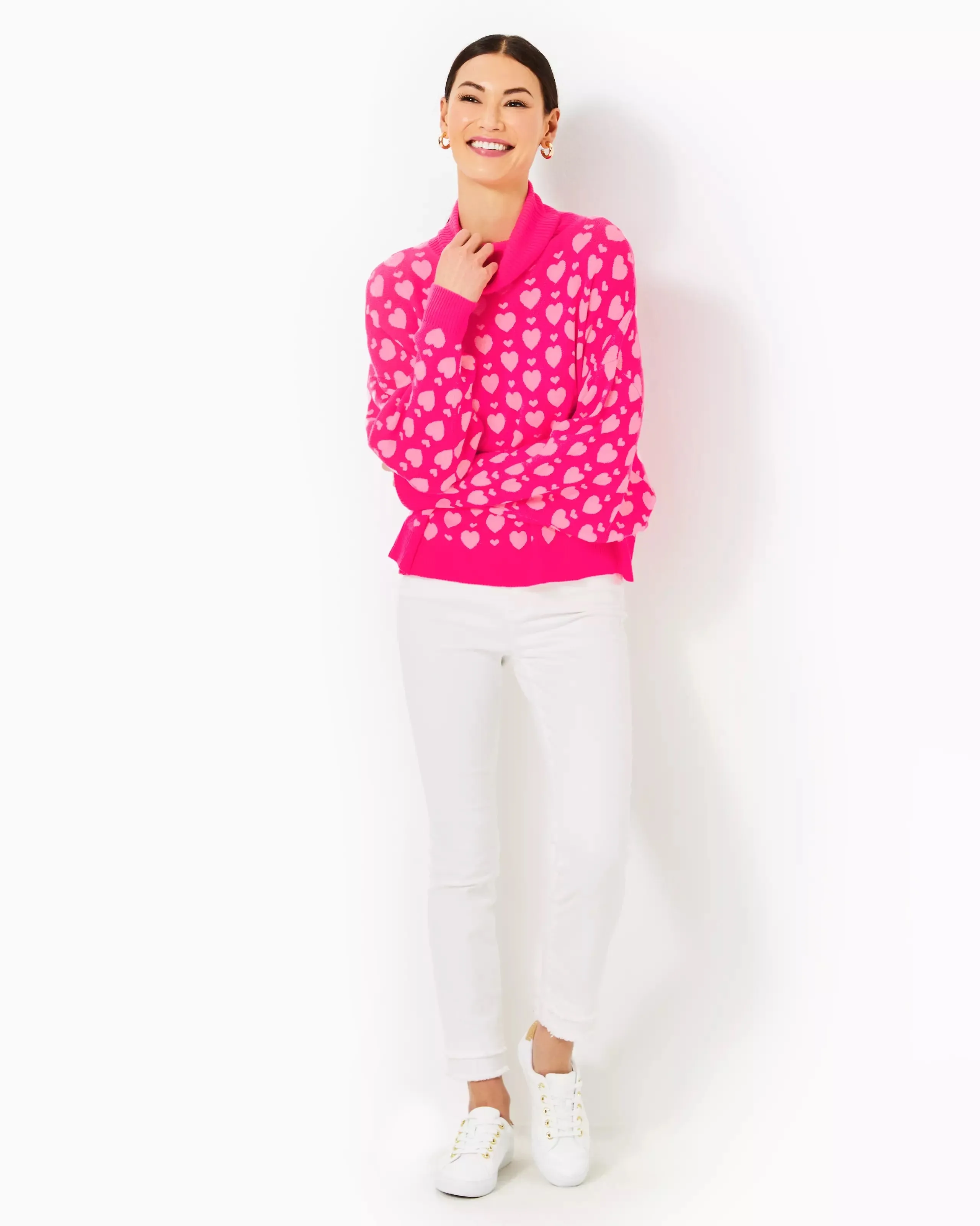 Liggy Sweater - Passion Fruit Pink Valentine Heart Jacquard