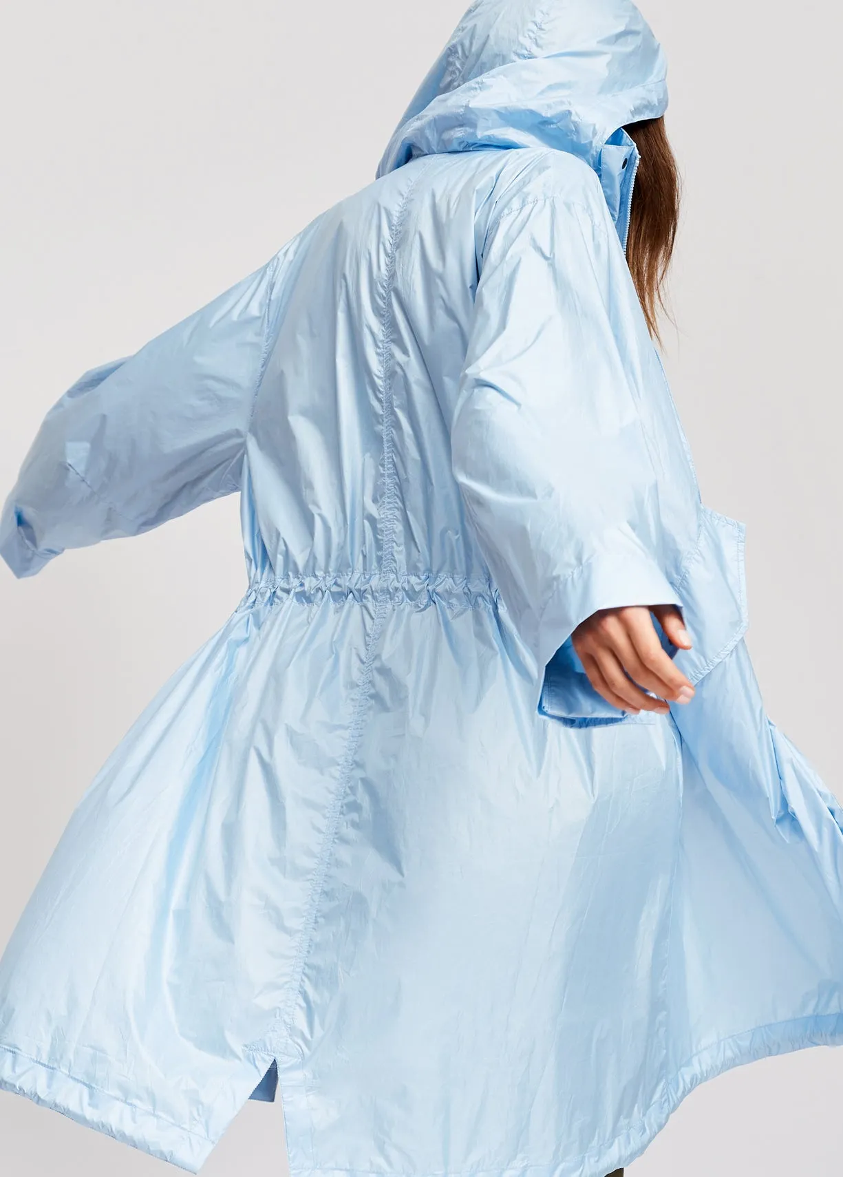 Light blue spring rain jacket