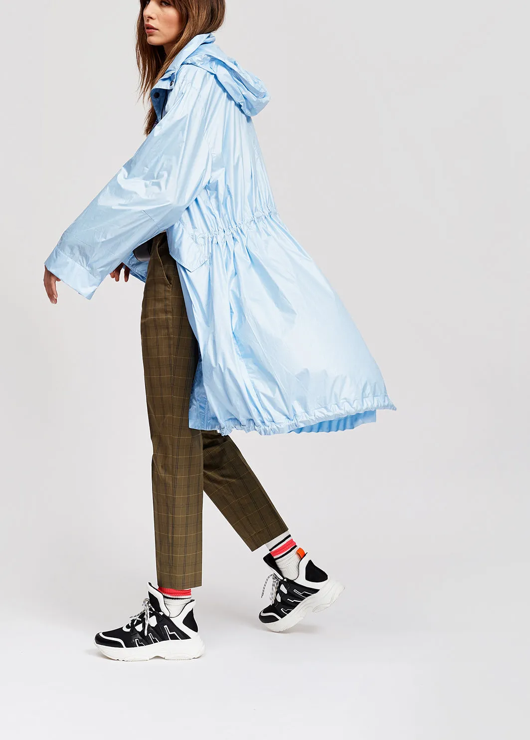 Light blue spring rain jacket