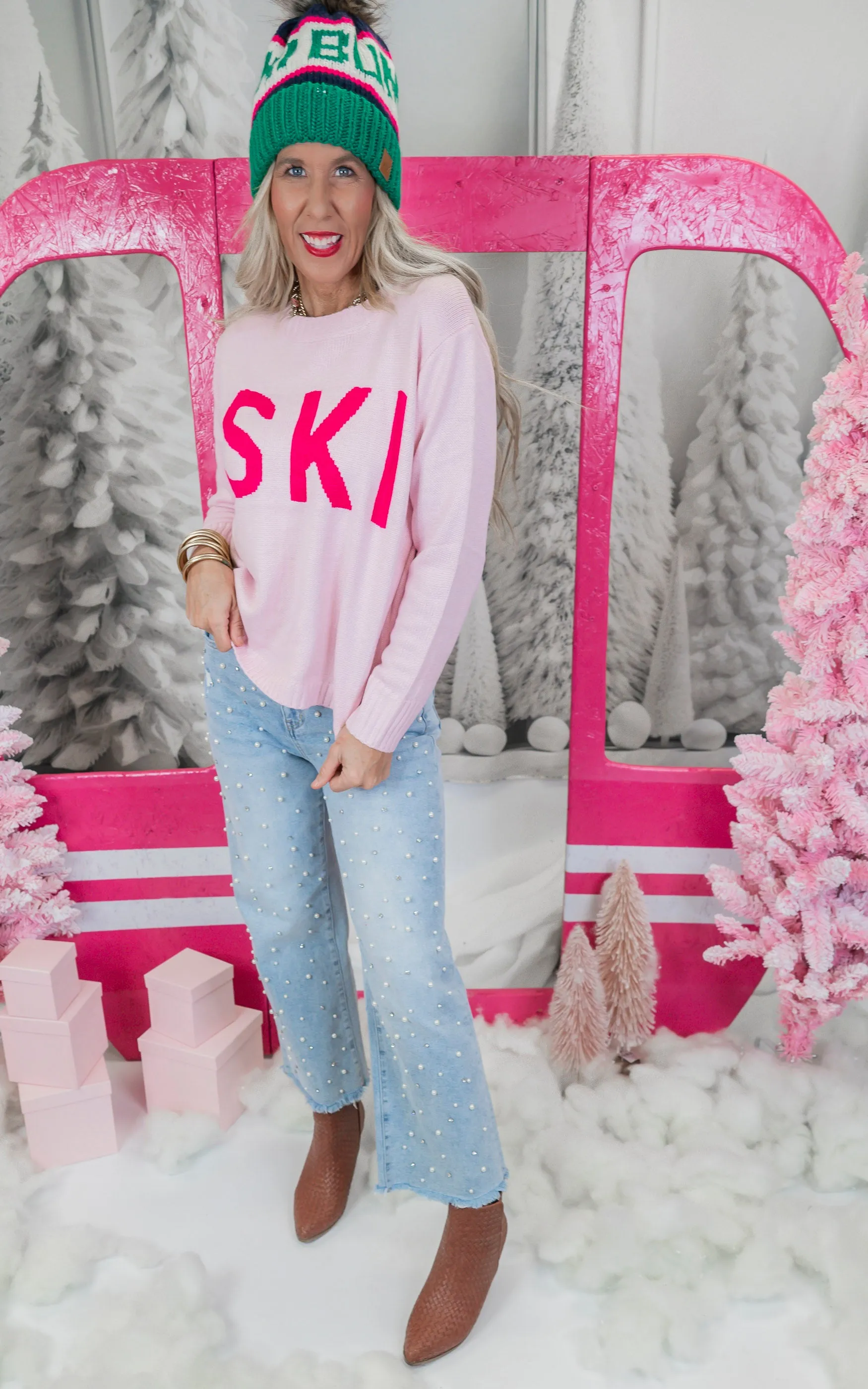 Light Pink Ski Sweater- Final Sale**