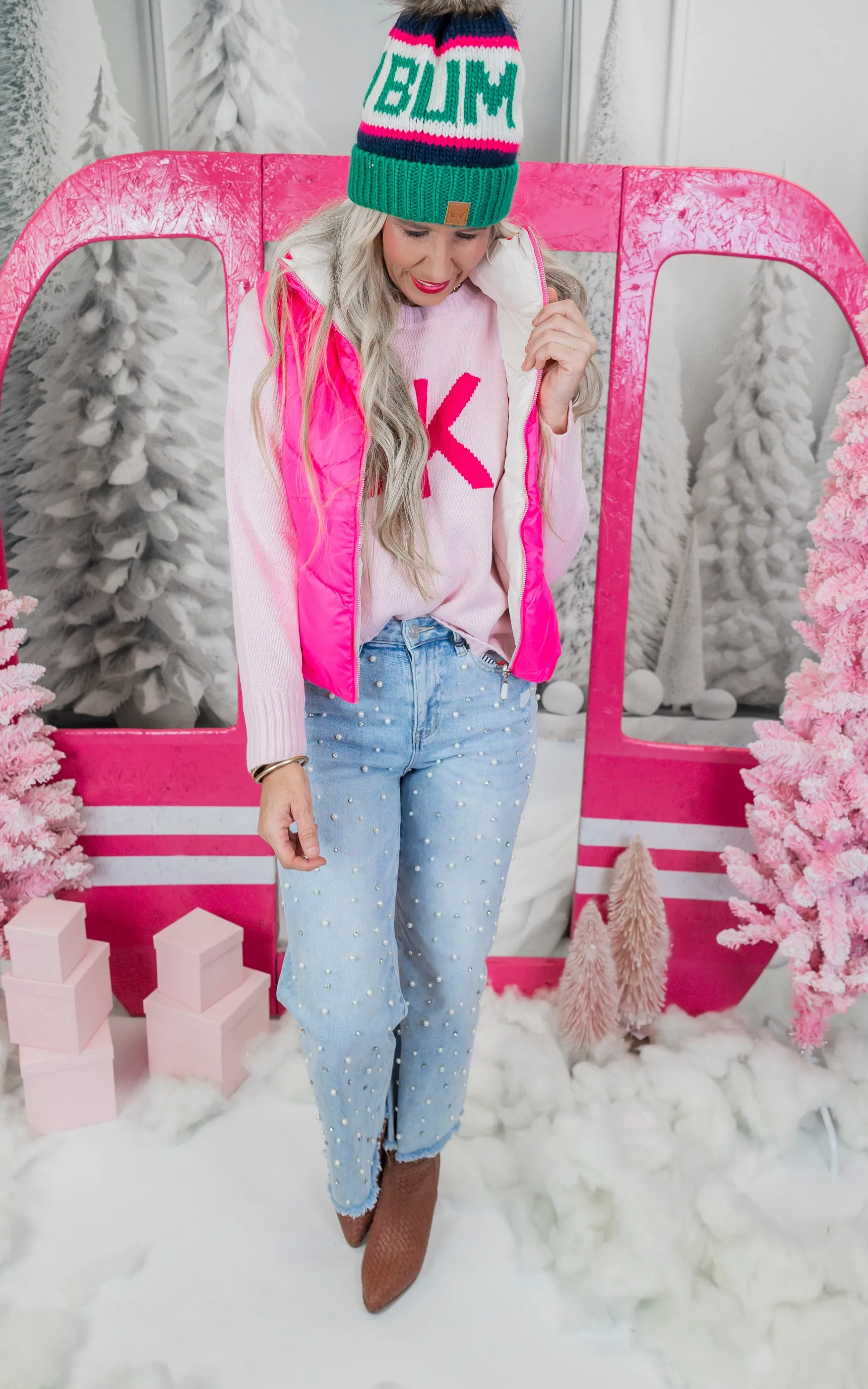 Light Pink Ski Sweater- Final Sale**
