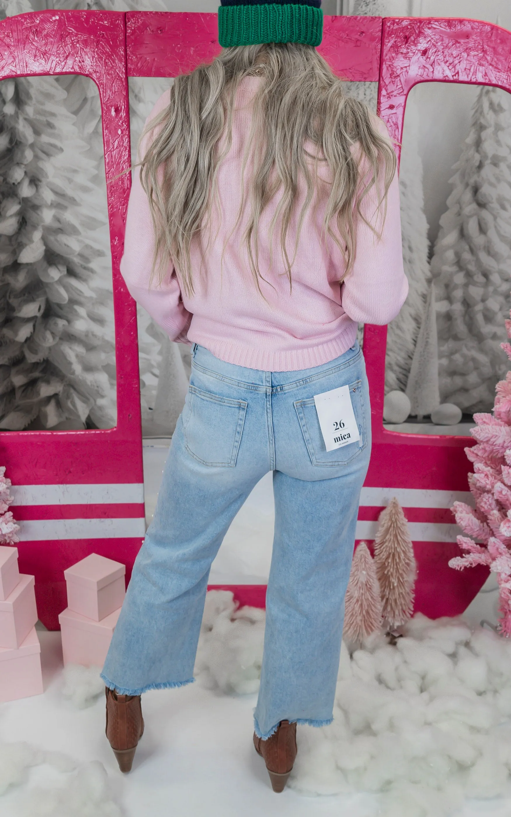 Light Pink Ski Sweater- Final Sale**