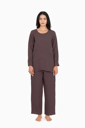 Linen Candace Co-Ord Set-Brown Bean