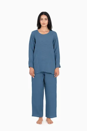Linen Candace Co-Ord Set-Pacific Blue