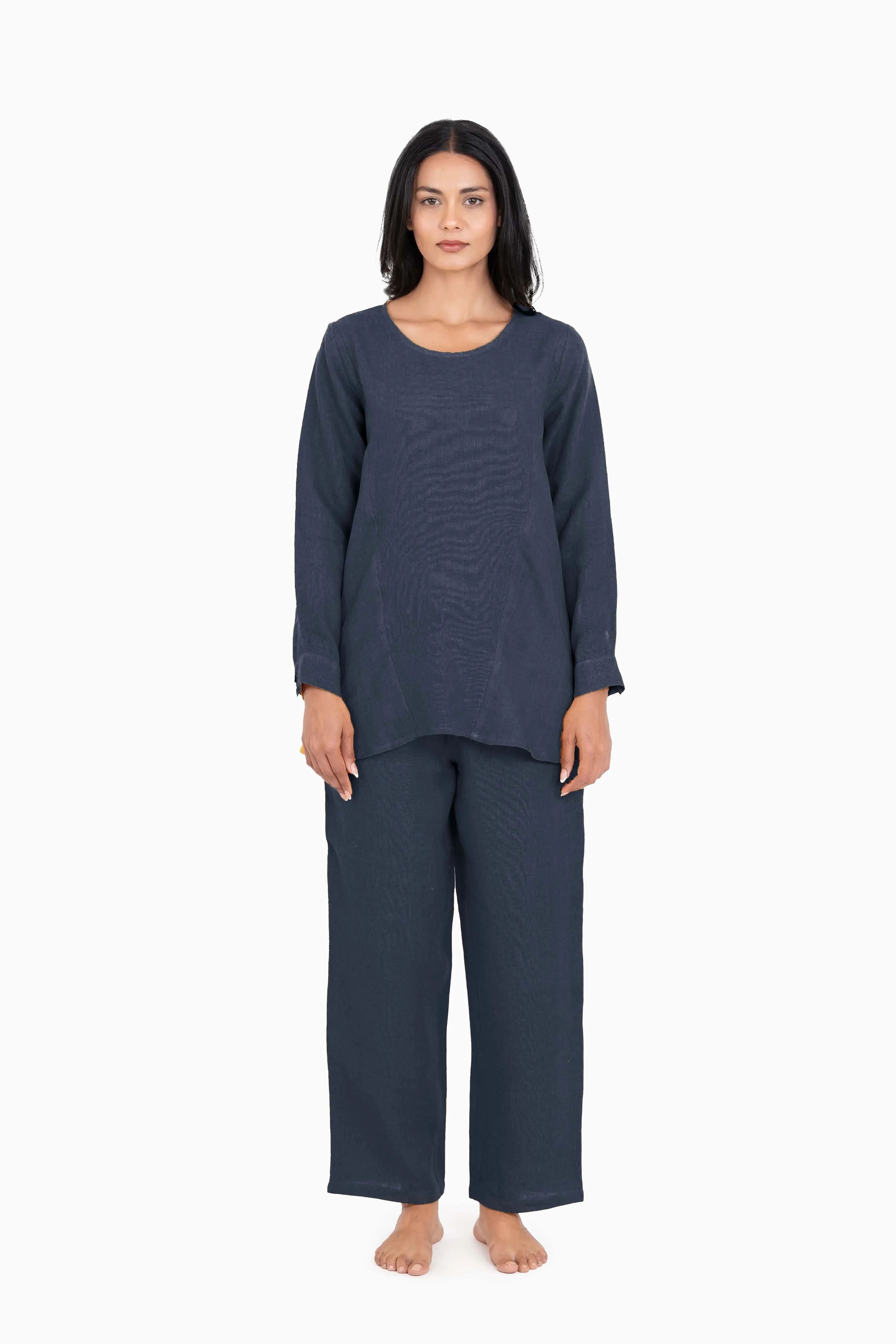 Linen Candace Co-Ord Set-Pacific Blue
