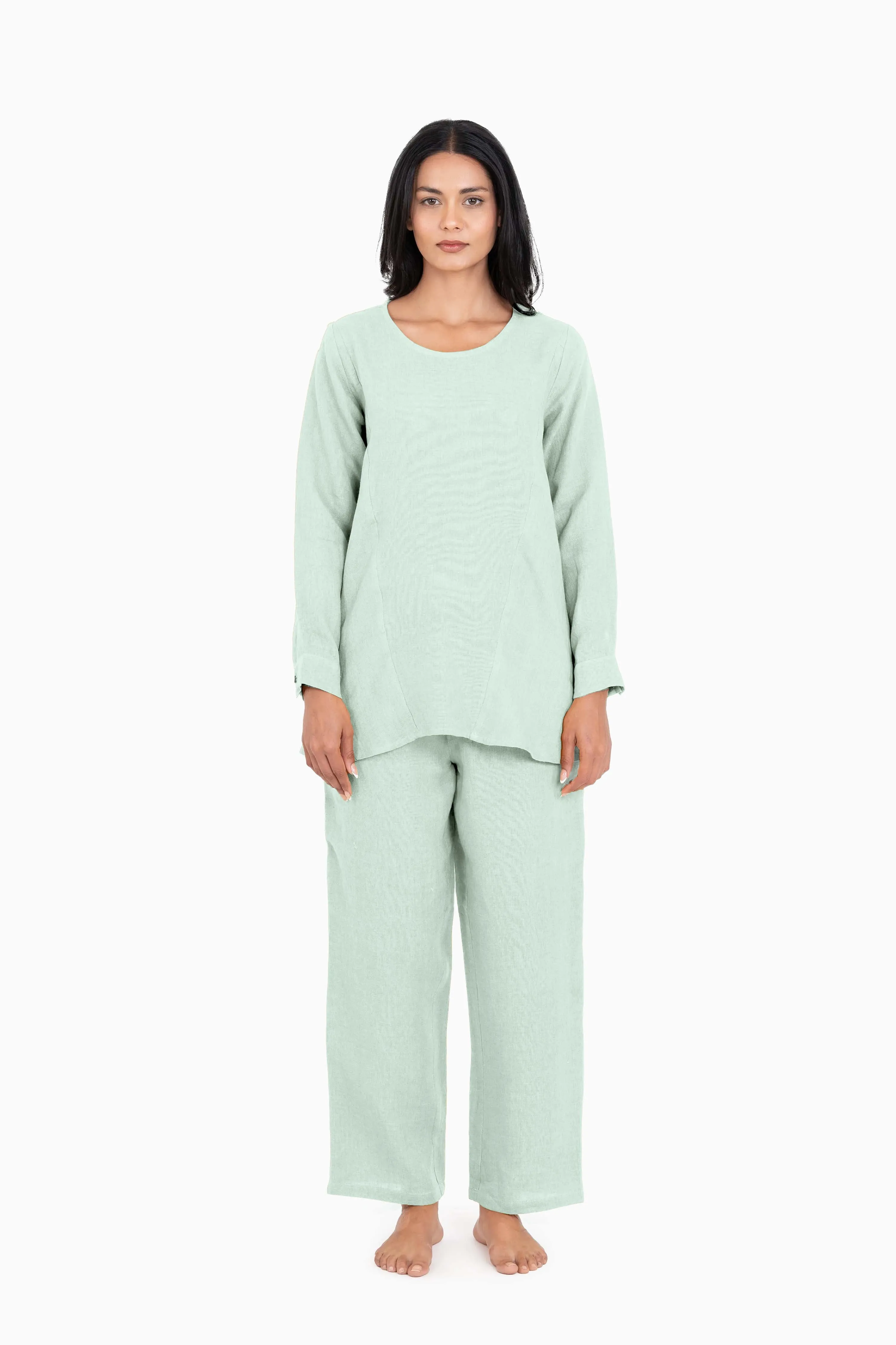 Linen Candace Co-Ord Set-Pacific Blue