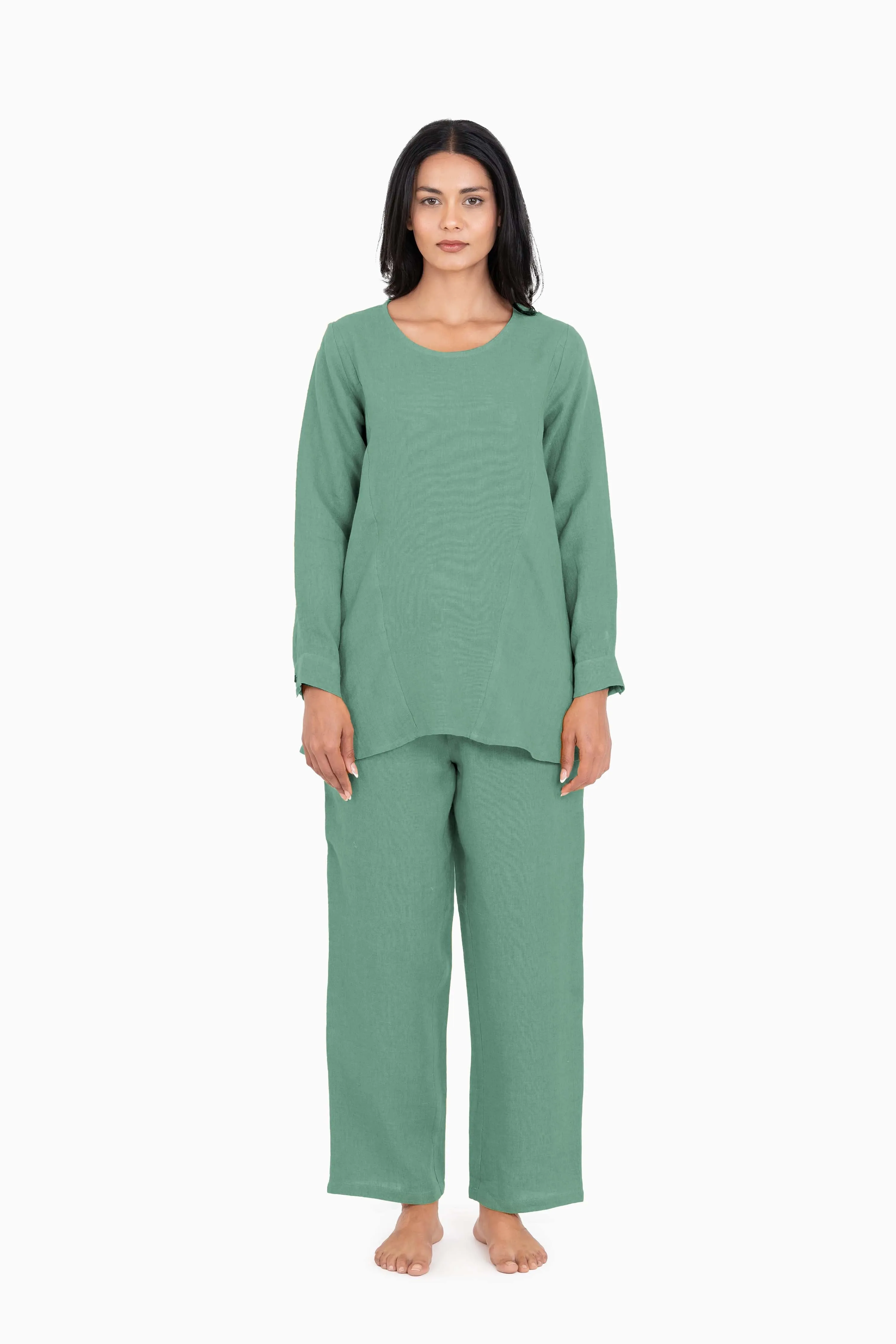 Linen Candace Co-Ord Set-Pacific Blue