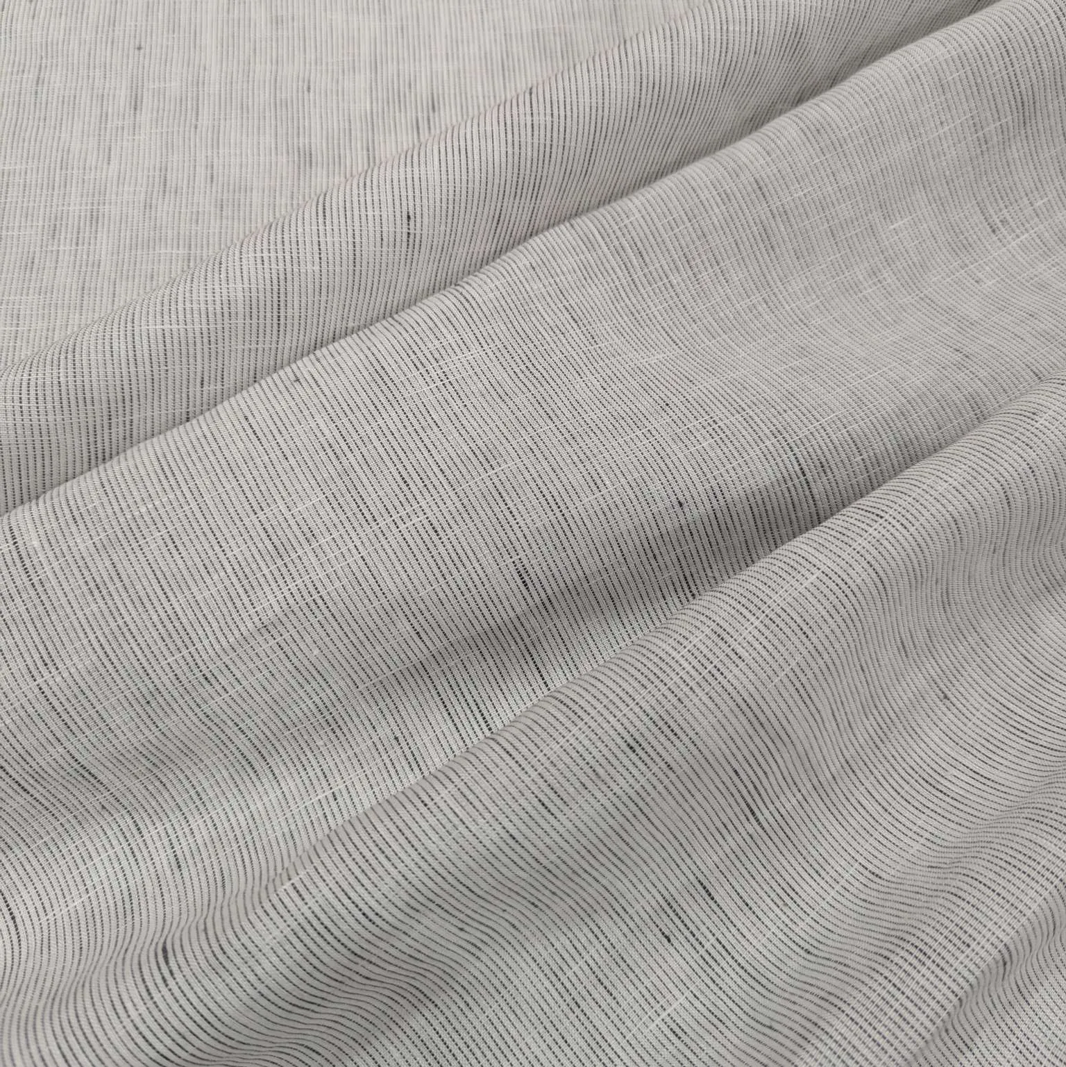 Linen, Fine Pinstripe Charcoal