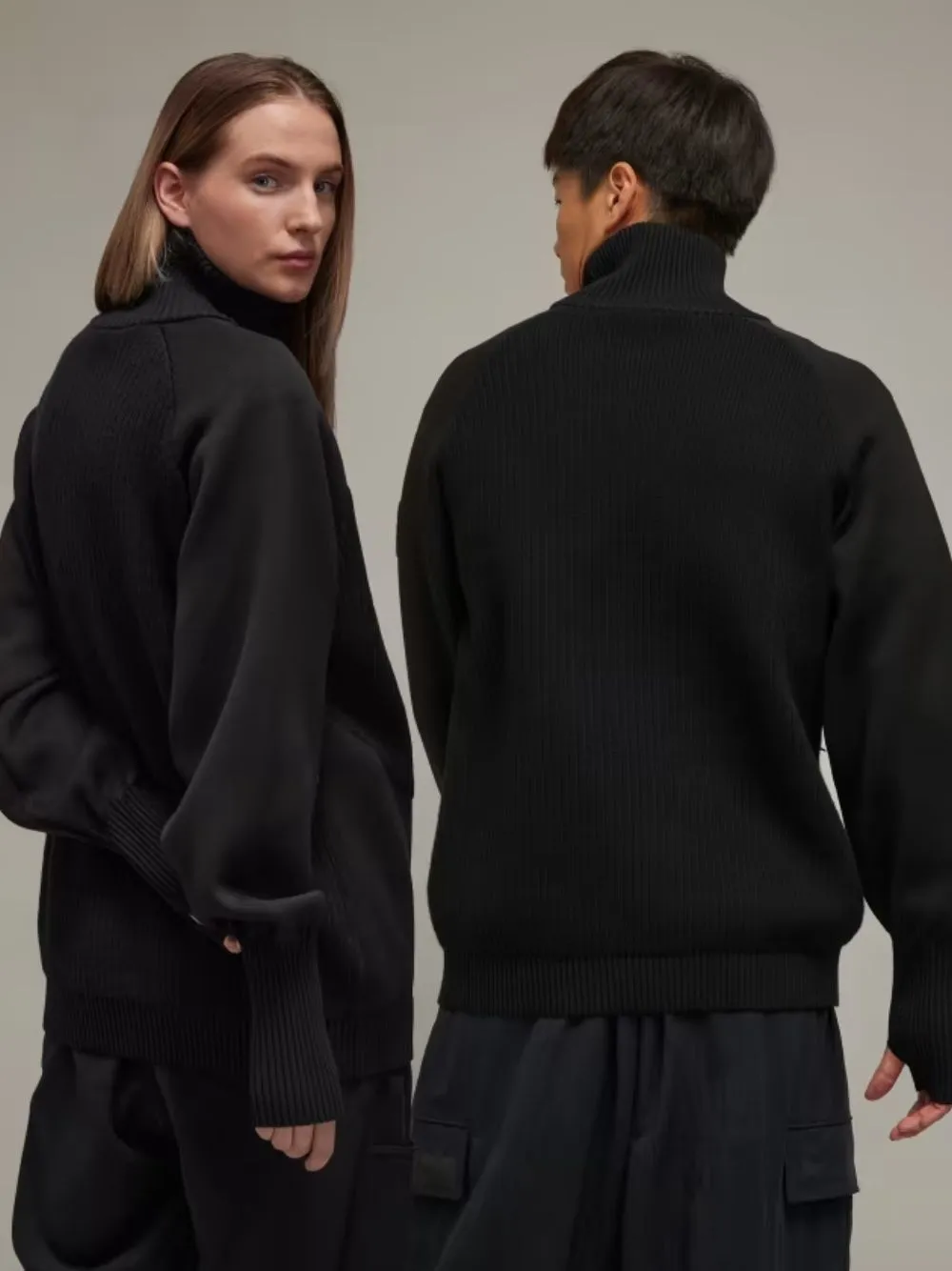 Loose Fit Funnel-Neck Knit Sweater