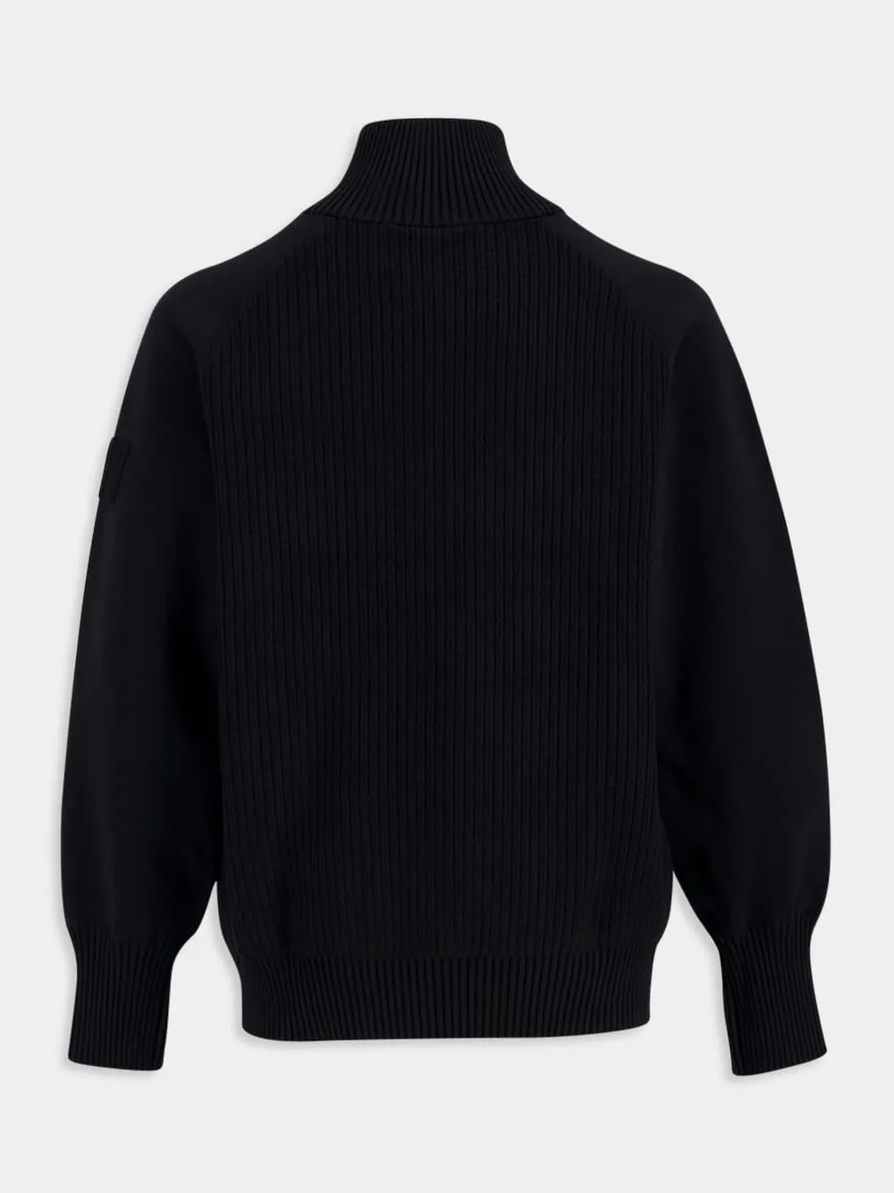 Loose Fit Funnel-Neck Knit Sweater