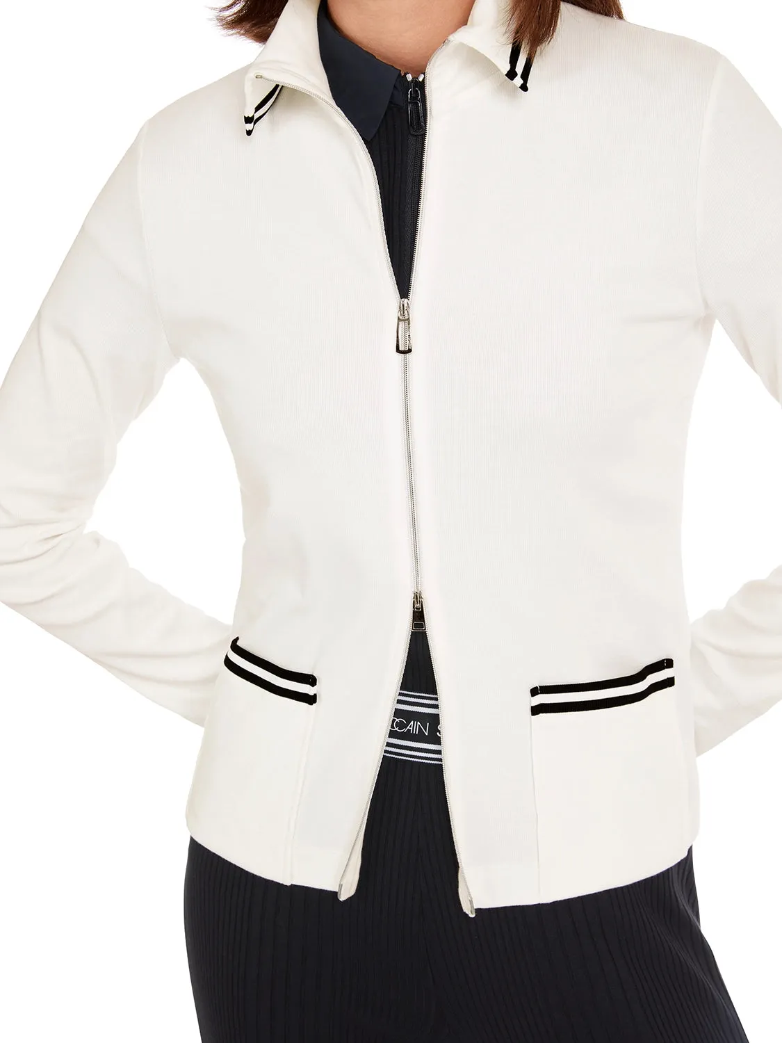 Marc Cain Light jacket in cotton rib YS 31.12 J55 - Pre-Order May Delivery