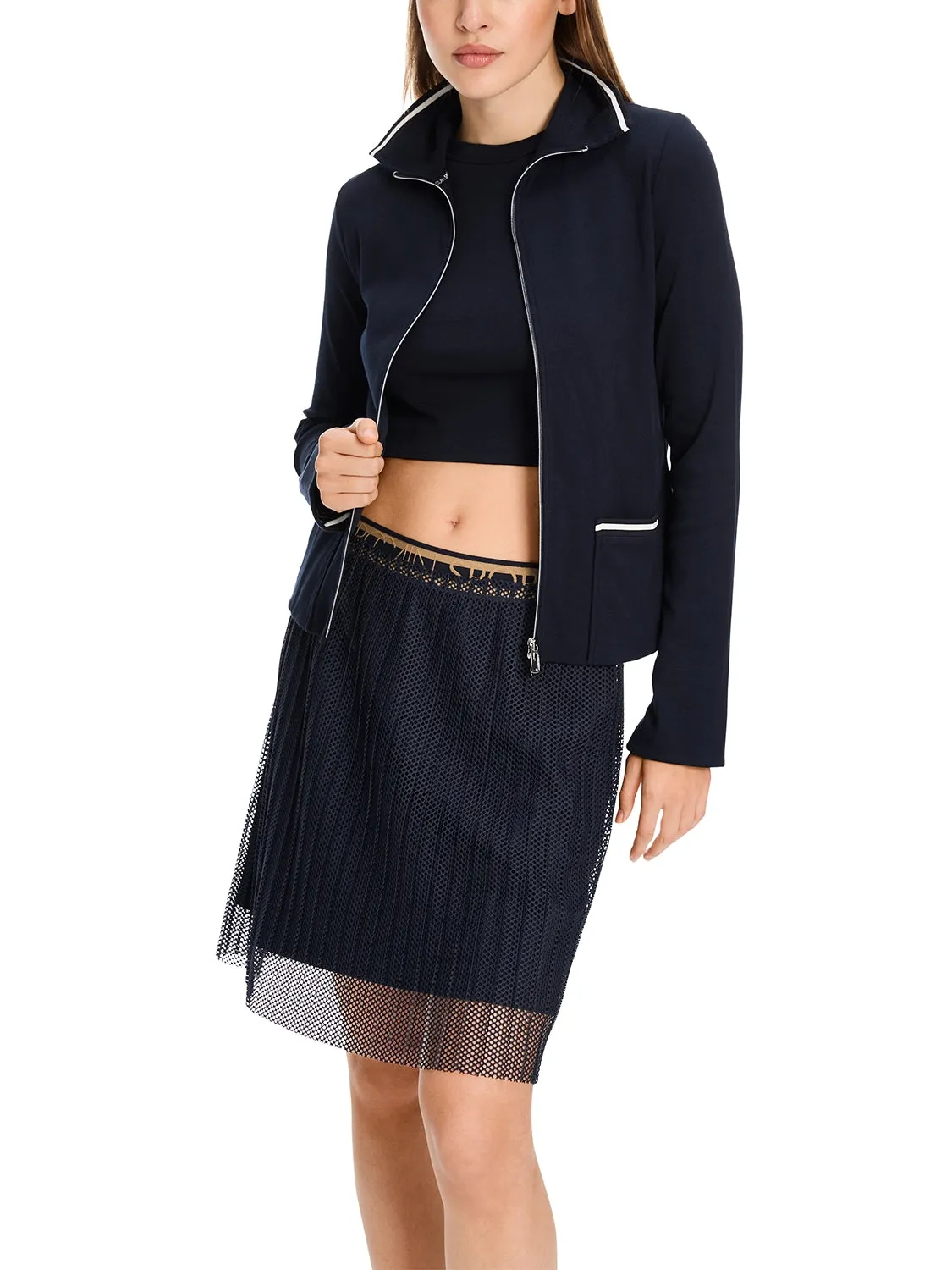 Marc Cain Light jacket in cotton rib YS 31.12 J55 - Pre-Order May Delivery