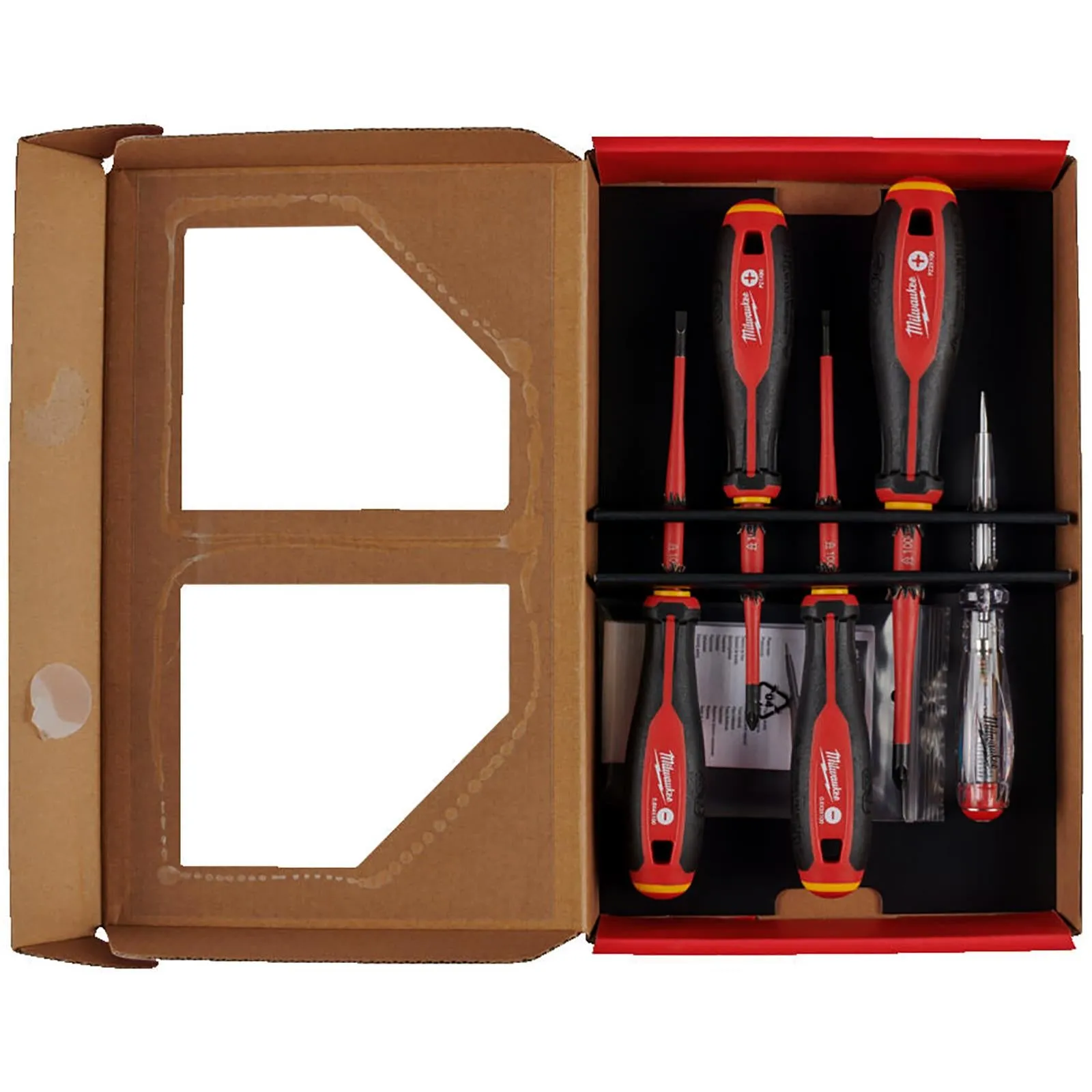 Milwaukee Tri-Lobe VDE Screwdriver Set Slim 5 Piece Slotted Pozi