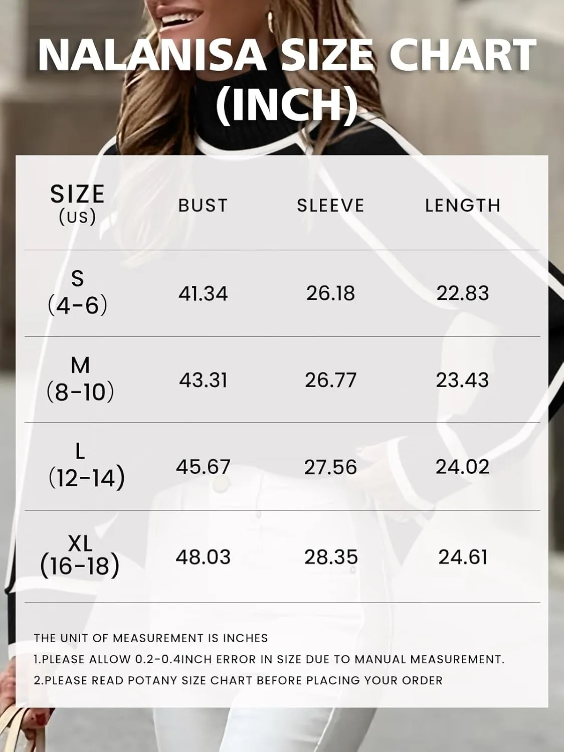 NALANISA Women's Turtleneck Sweaters Casual Long Sleeve Color Block Knit Lightweight Pullover Sweater Tops 2024 Fall Clothes