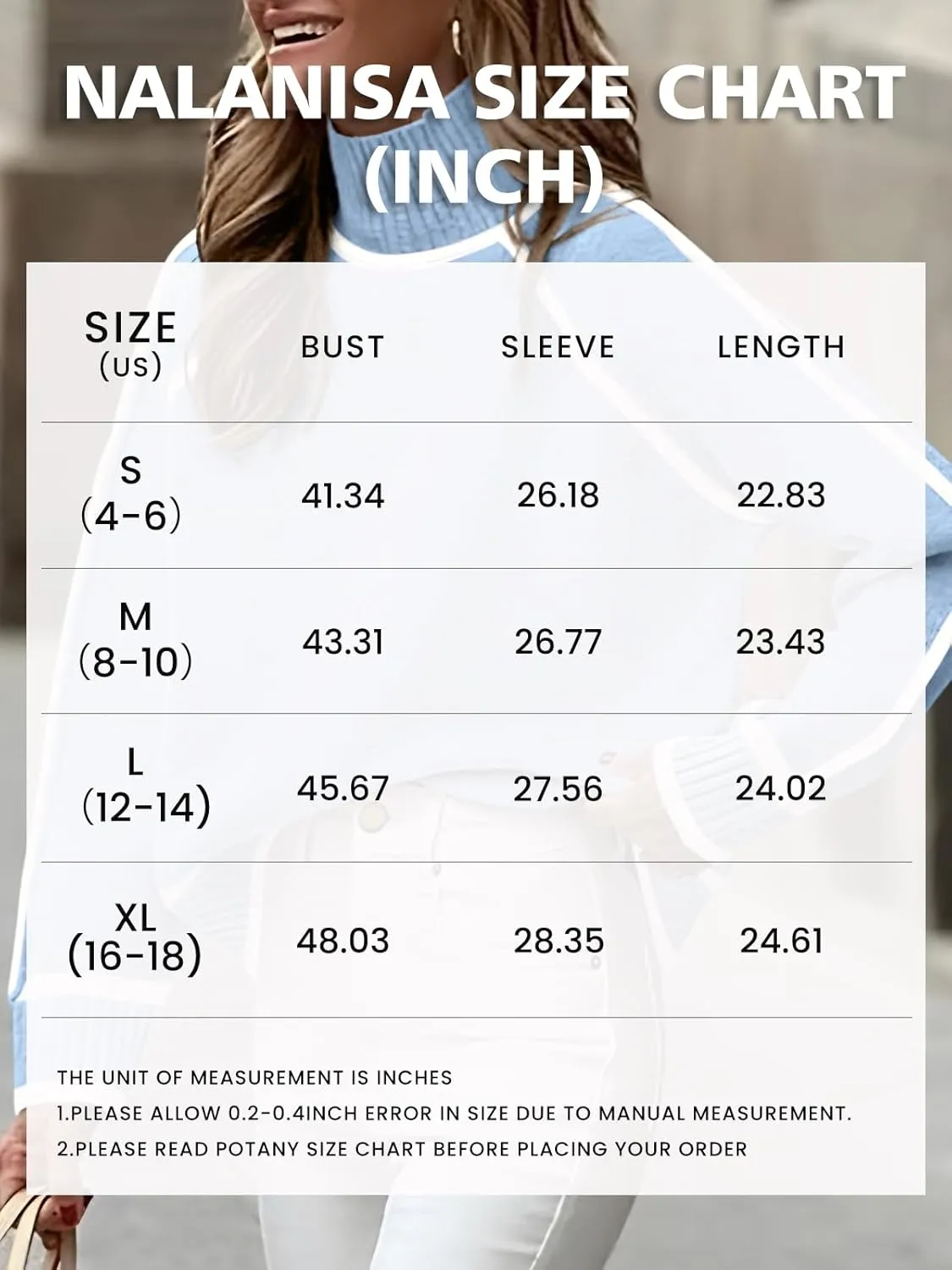 NALANISA Women's Turtleneck Sweaters Casual Long Sleeve Color Block Knit Lightweight Pullover Sweater Tops 2024 Fall Clothes