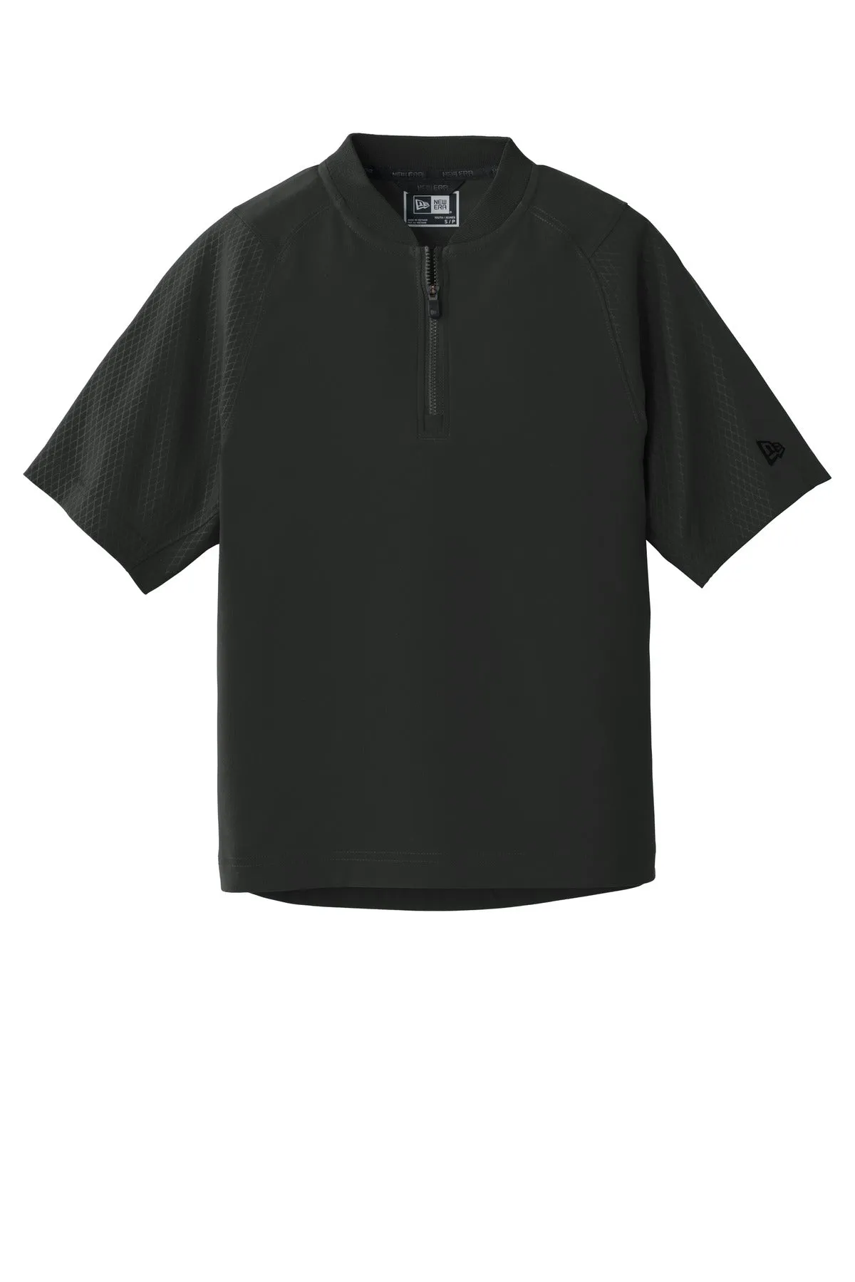 New Era  Youth Cage Short Sleeve 1/4-Zip Jacket. YNEA600 Black