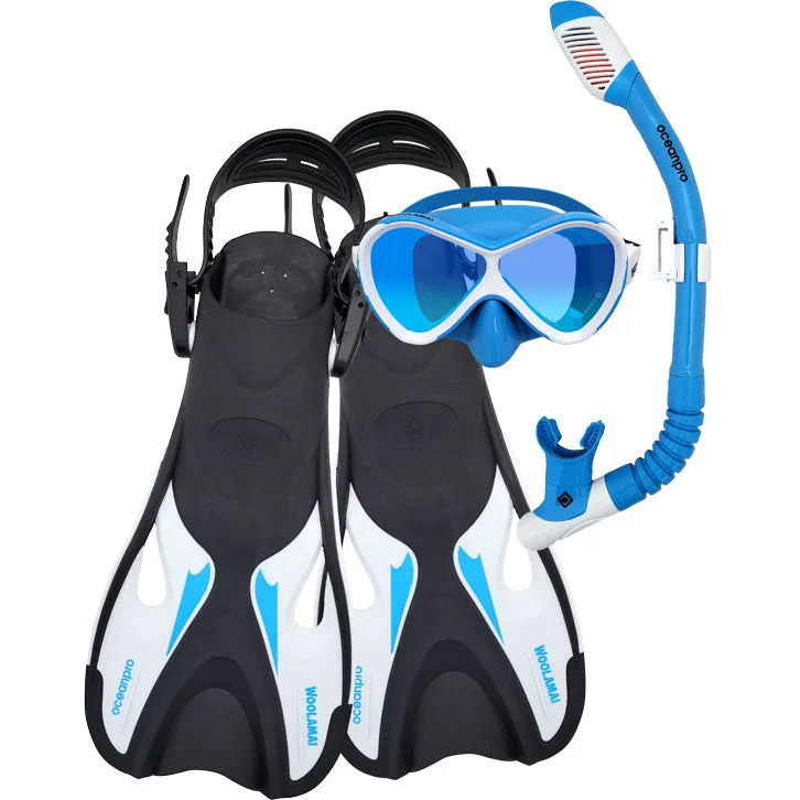 Ocean Pro Woolamai Jr Dry Mask Snorkel & Flipper sets