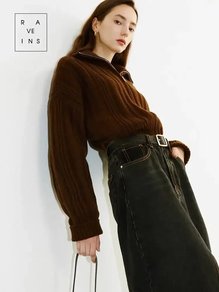 Office Lady Zipper Sweater
