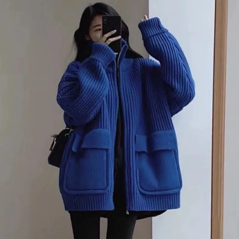 Office Lady Zipper Sweater