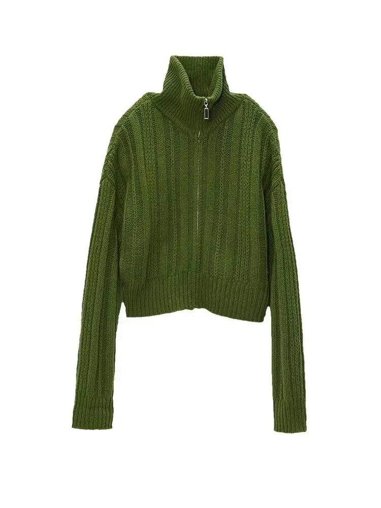 Office Lady Zipper Sweater