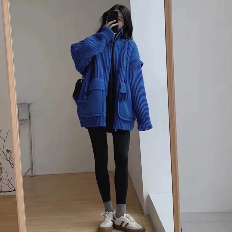 Office Lady Zipper Sweater