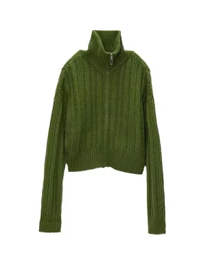Office Lady Zipper Sweater