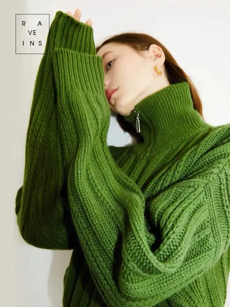 Office Lady Zipper Sweater