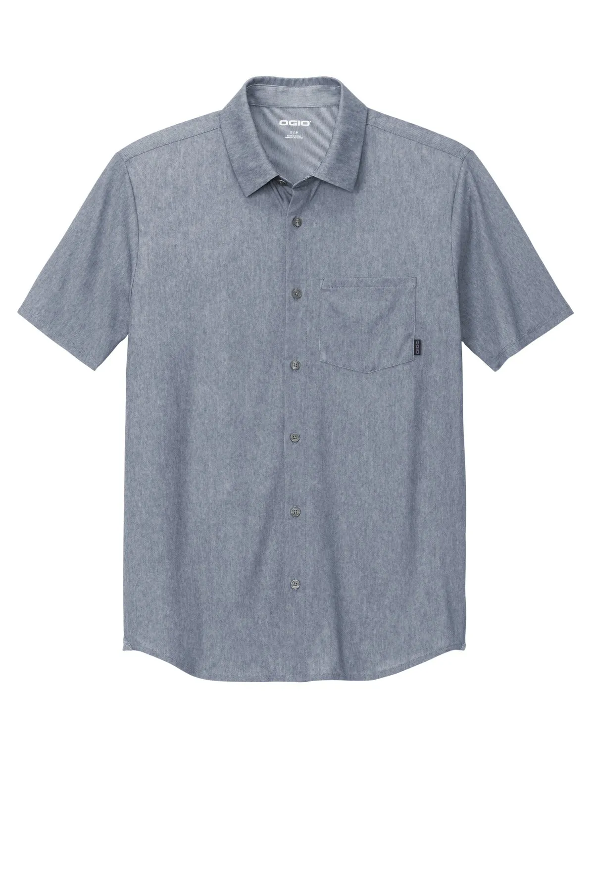 OGIO Extend Short Sleeve Button-Up OG160 Deep Blue Heather