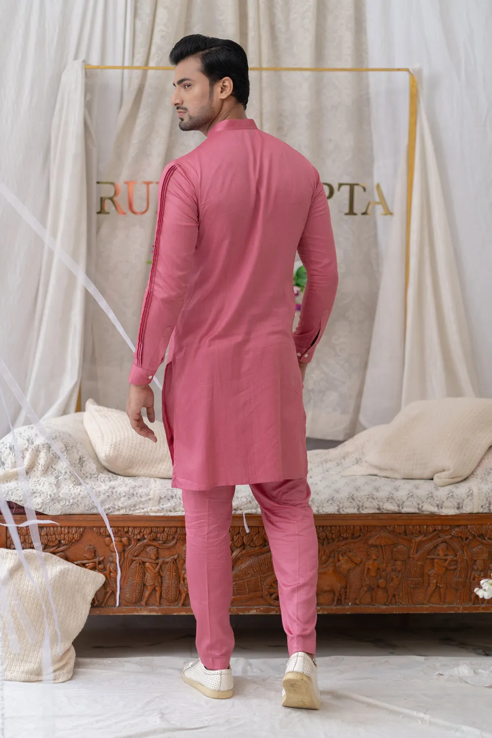 Onion Pinksolid Kurta Sets