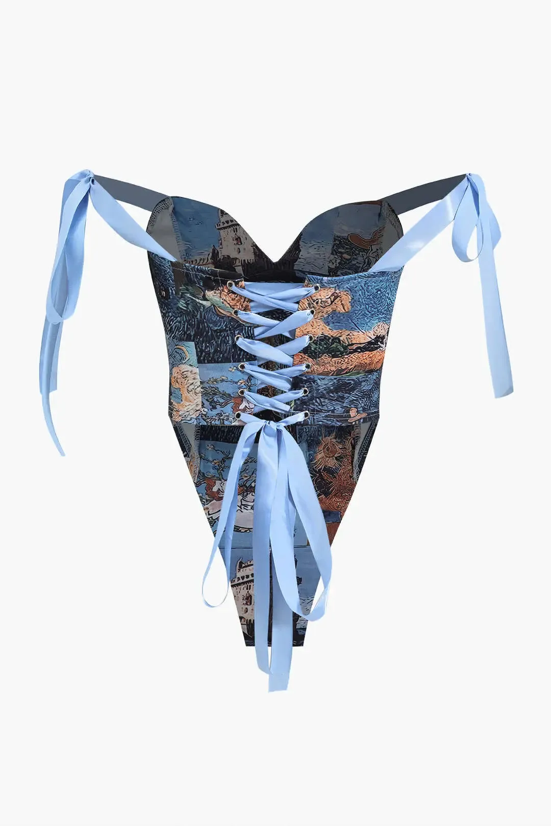 Pansy - Elegant Strappy Top and Trousers Woman's Artistic Set