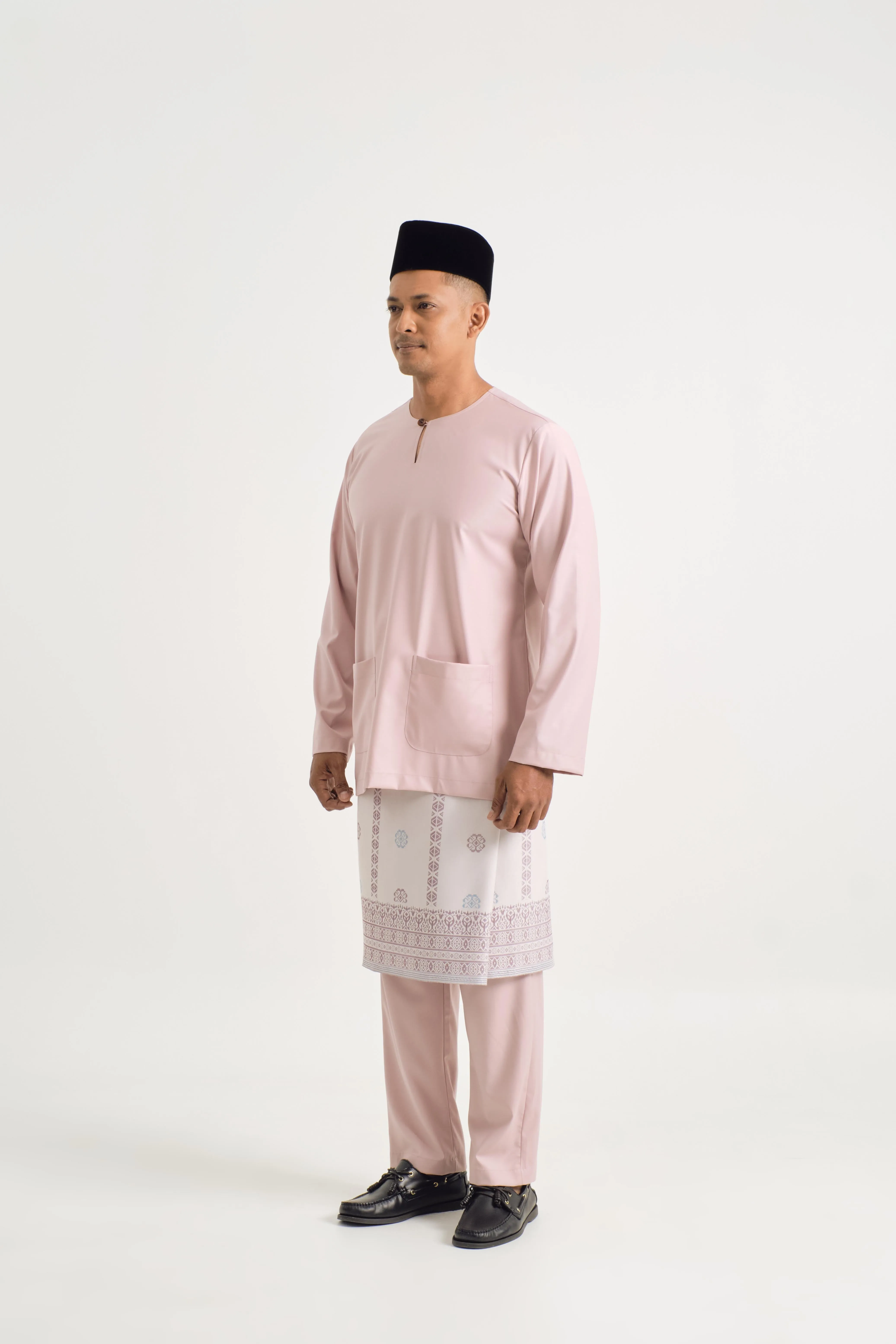 Patawali Modern Fit Baju Melayu Teluk Belanga - Soft Pink