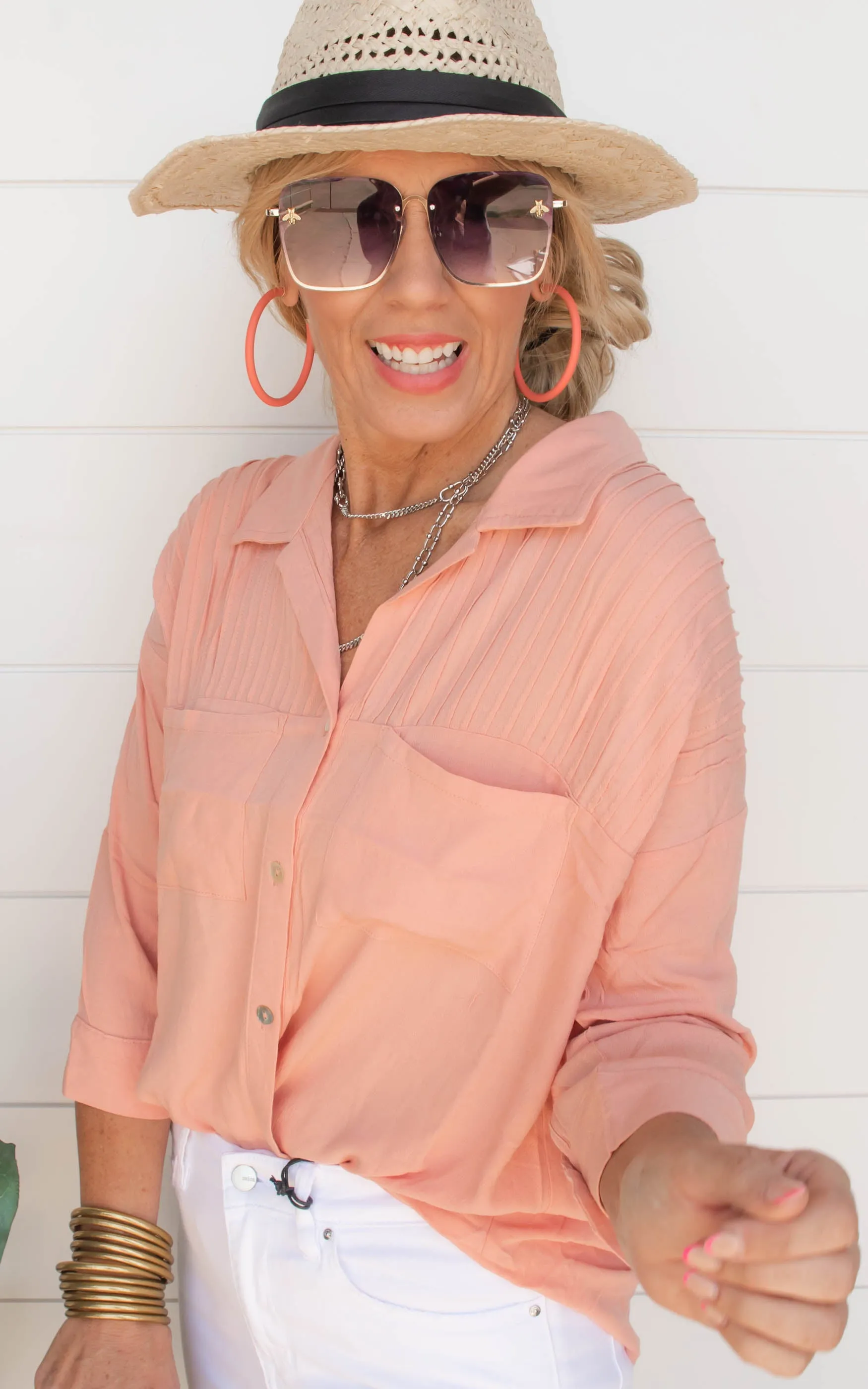 Peach Coral Top | Umgee | FINAL SALE