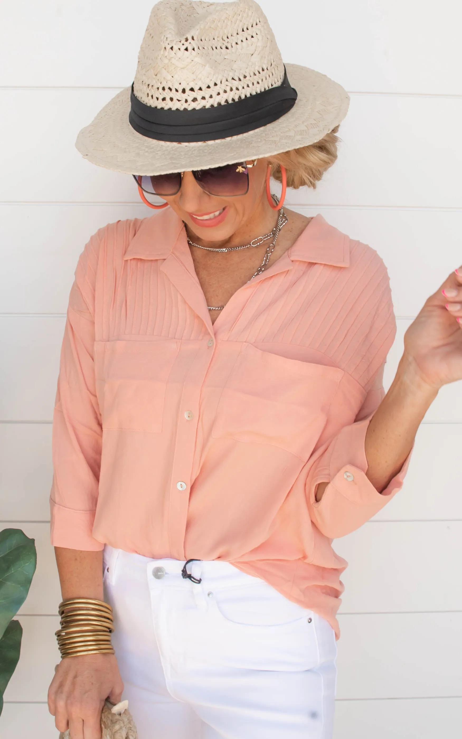 Peach Coral Top | Umgee | FINAL SALE