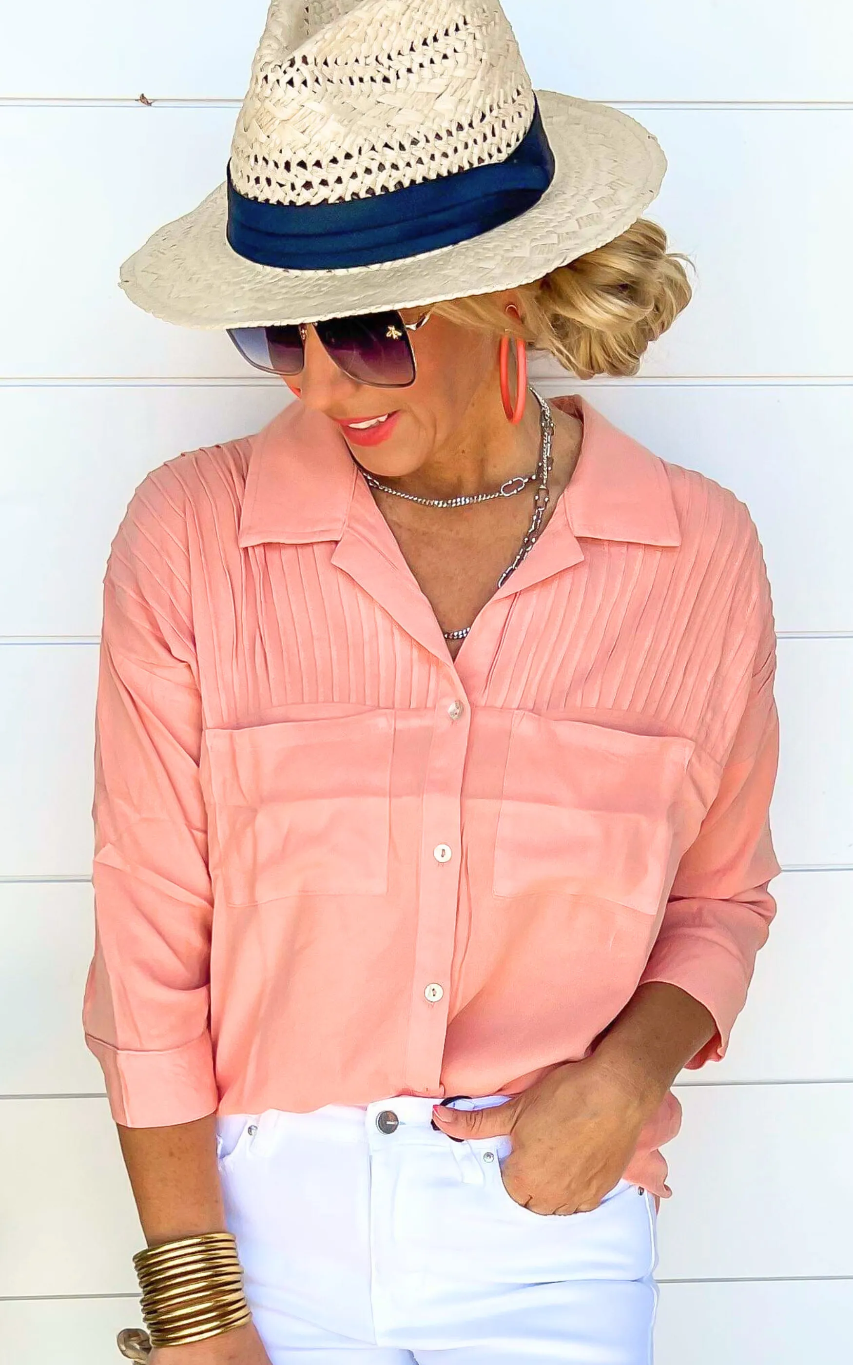 Peach Coral Top | Umgee | FINAL SALE