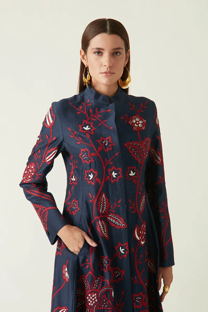 Pejang navy embroidered jacket