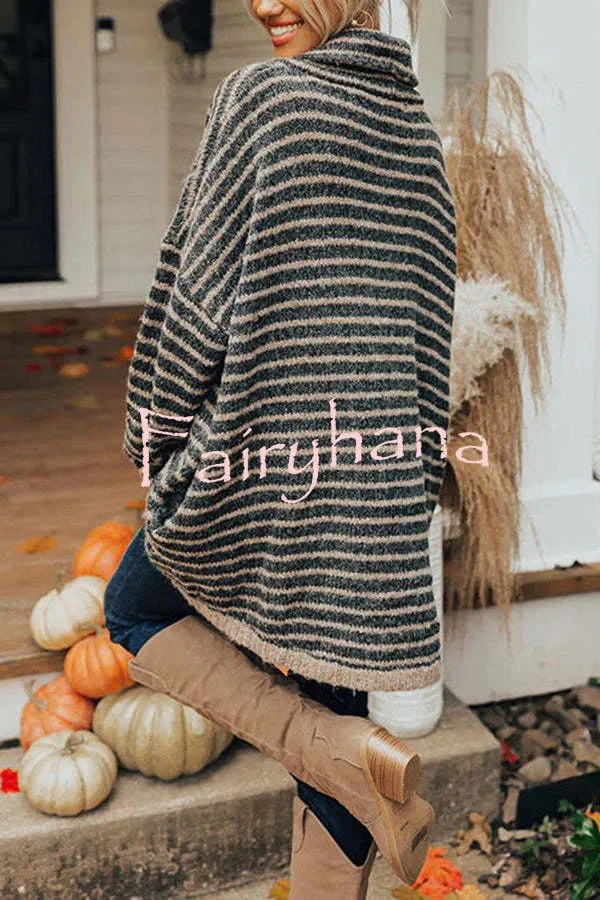 Perfect Timing Stripe Pocketed Tunic Sweater