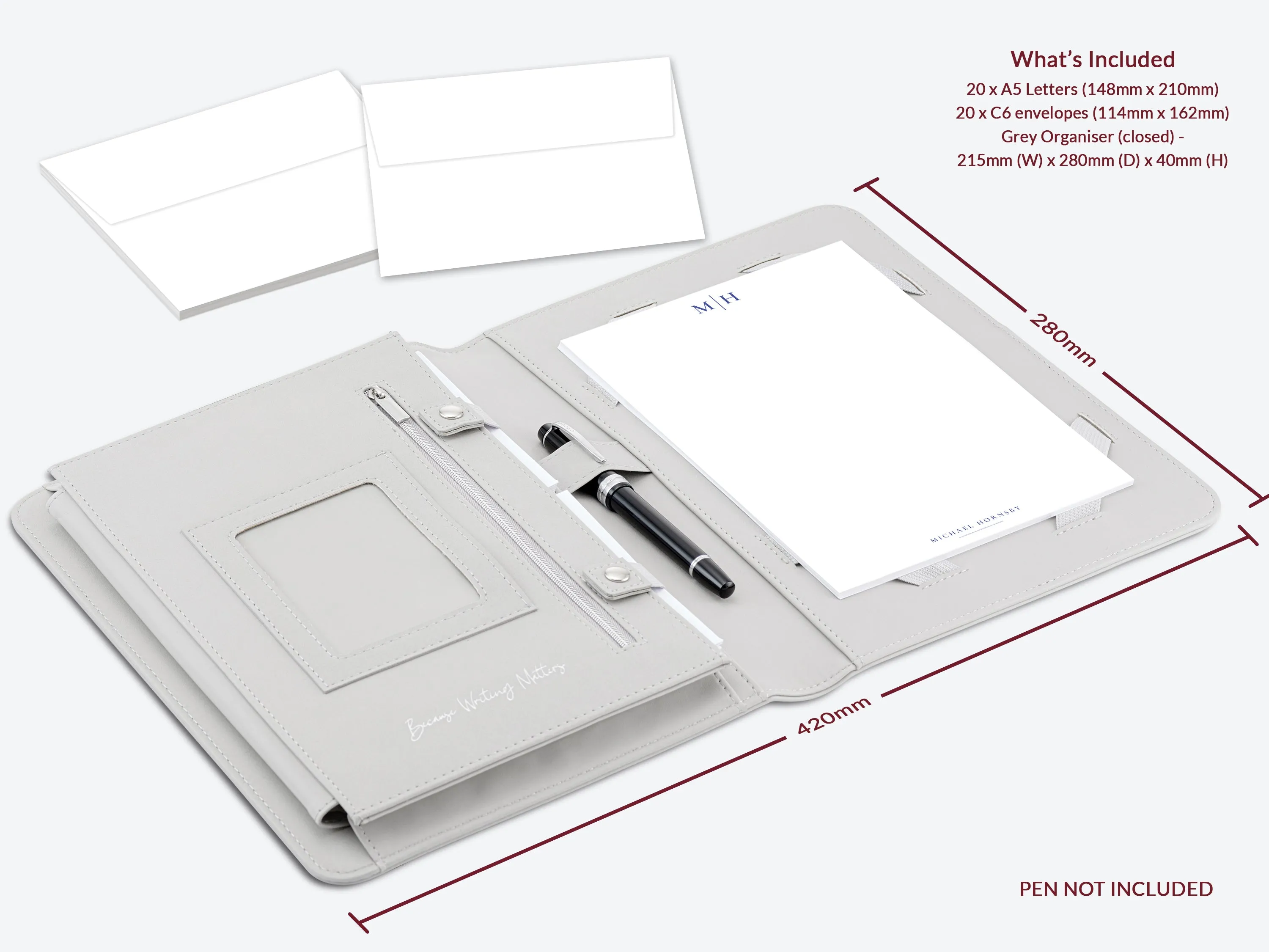 Personalised Letter & Card Writing Stationery Gift Set with Organiser - 'St Andrews''