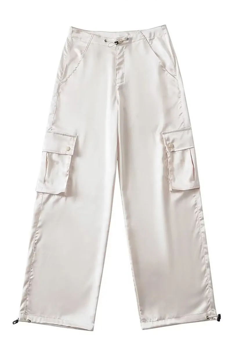 PG0179 Drawstring Cargo Long Pants