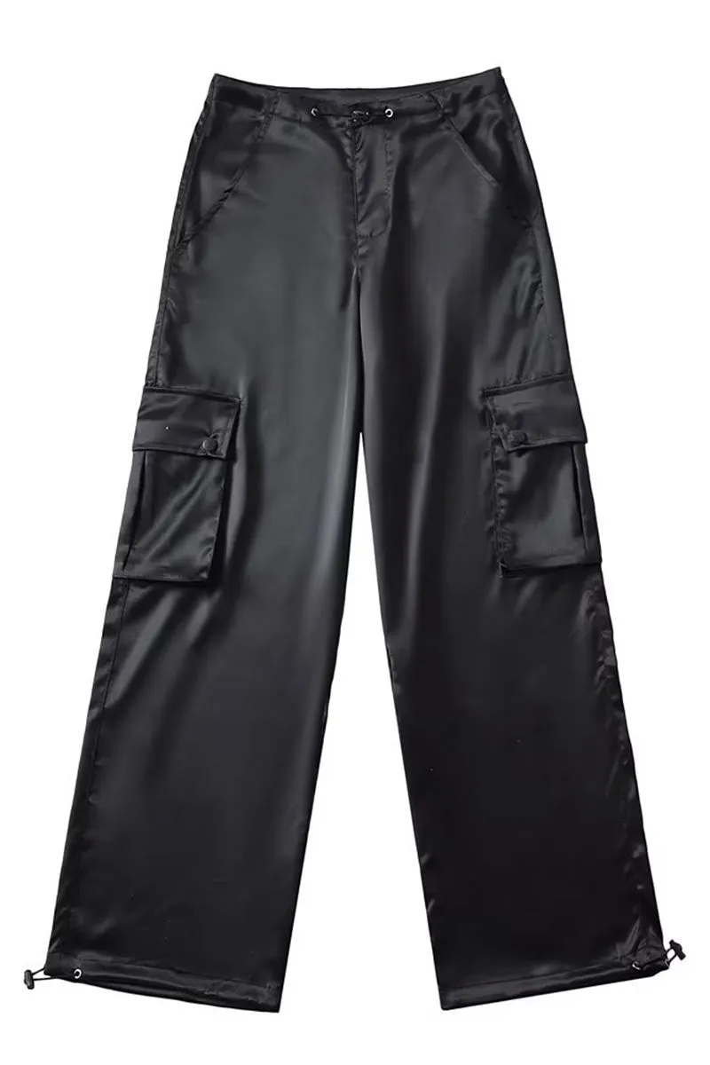 PG0179 Drawstring Cargo Long Pants