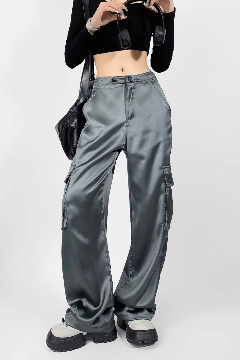 PG0179 Drawstring Cargo Long Pants