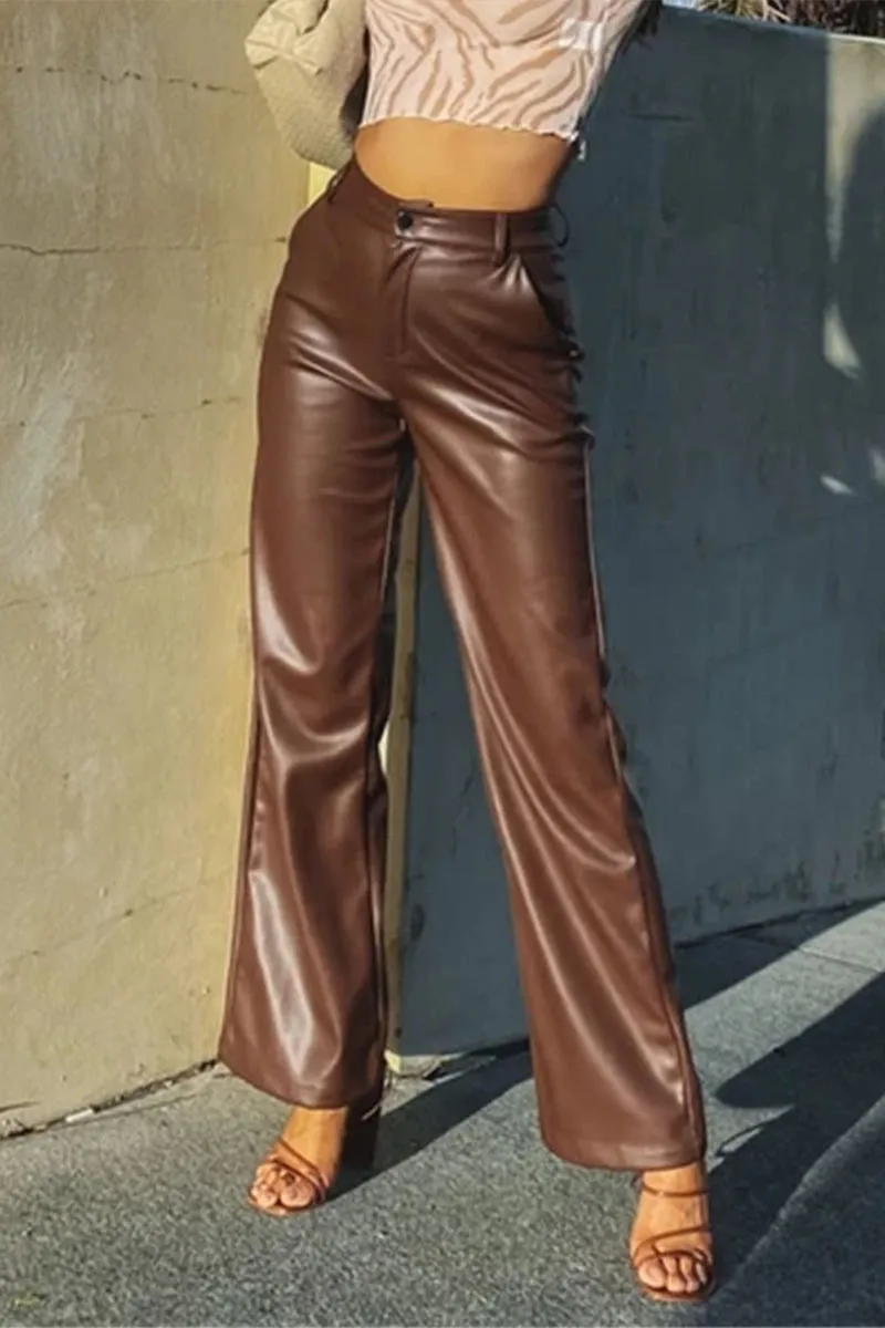 PH848 Vegan Leather Long Pants