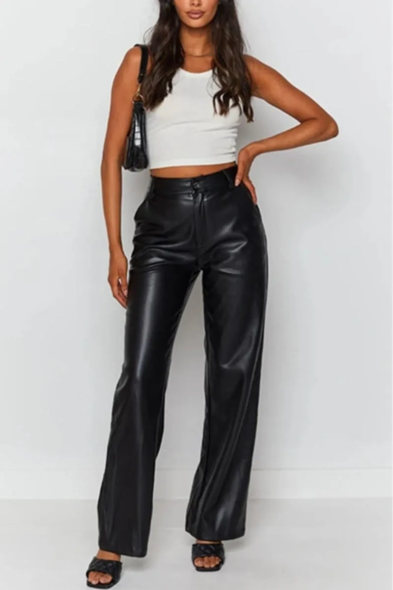 PH848 Vegan Leather Long Pants
