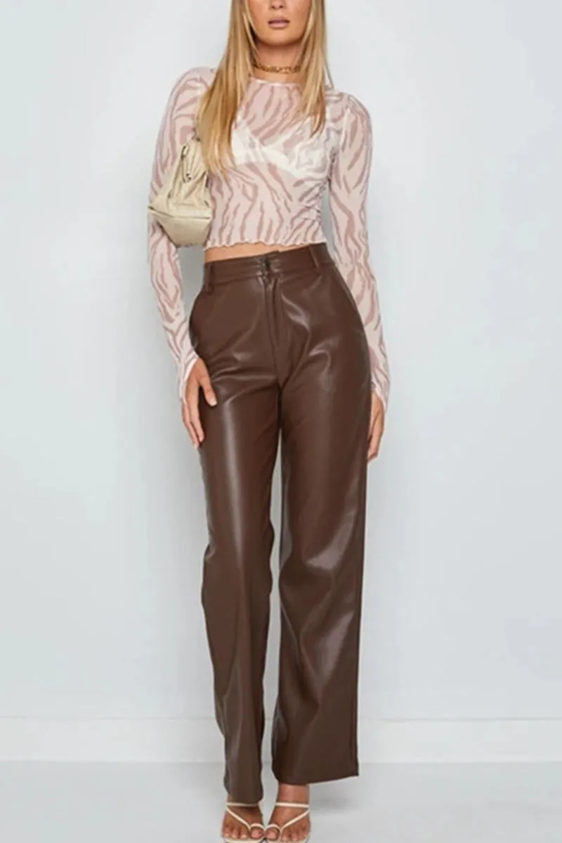 PH848 Vegan Leather Long Pants