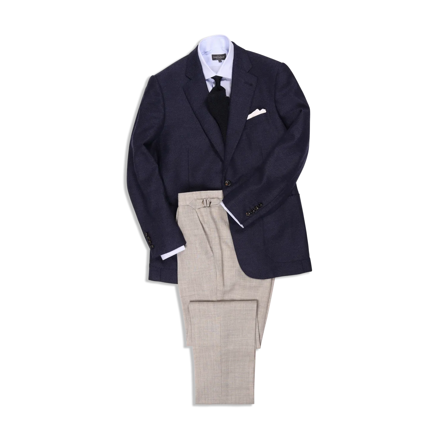 Pleat Front Trouser in Light Grey High Twist Wool