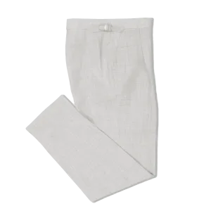 Pleat Front Trouser in Light Grey High Twist Wool
